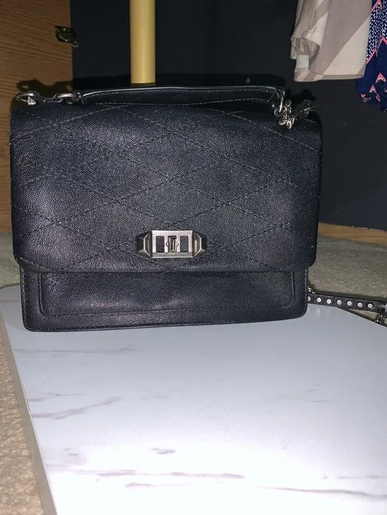 Rebecca Minkoff Black Quilted Crossbody with Silver Hardware - Picture 1 of 13